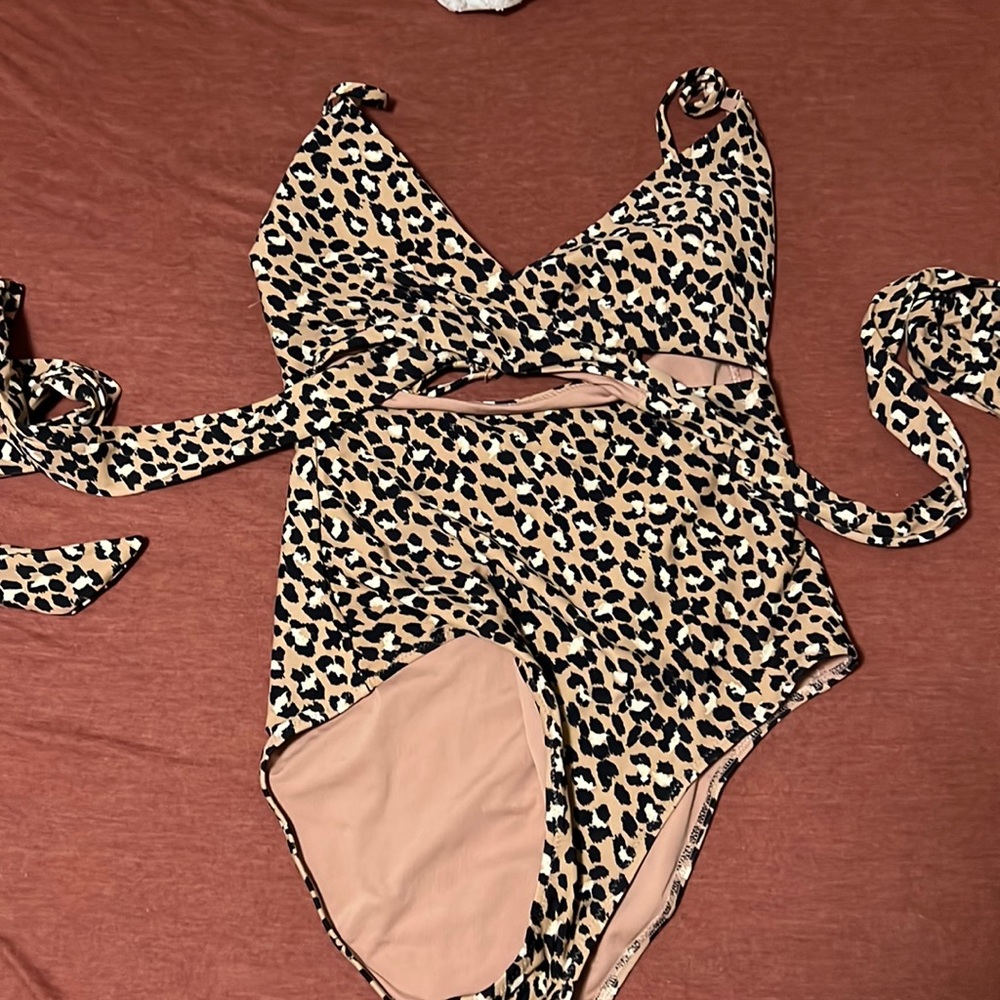 Aerie animal print one piece swimsuit. Wrap swimsuit. Never worn, tags are off